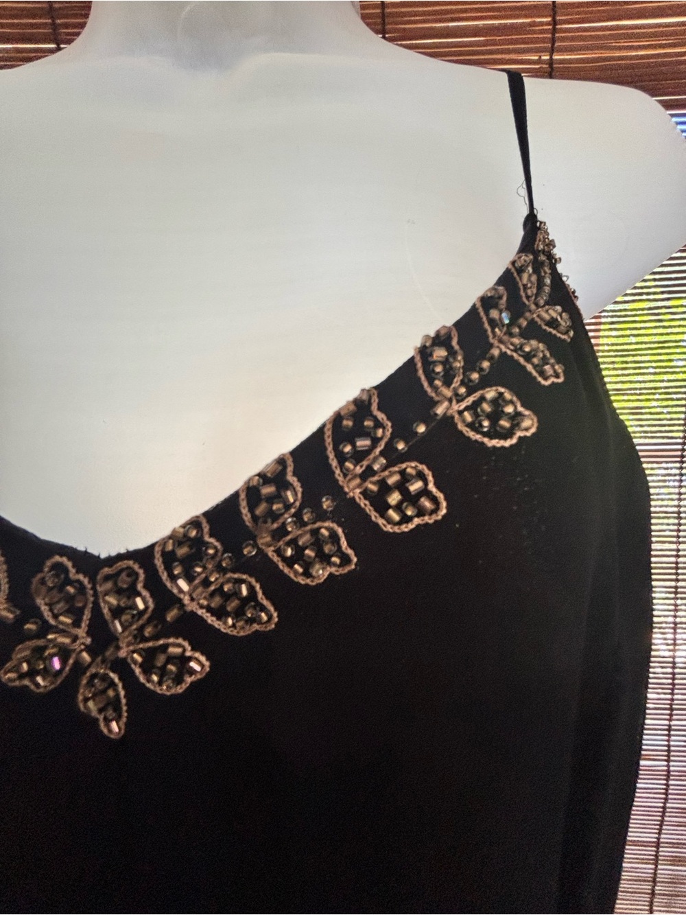 Adrianna Papell Fairy Beaded Vintage Black Dress - Picture 9 of 11